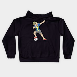 Soccer Sweden Soccer Player Girls Kids Hoodie